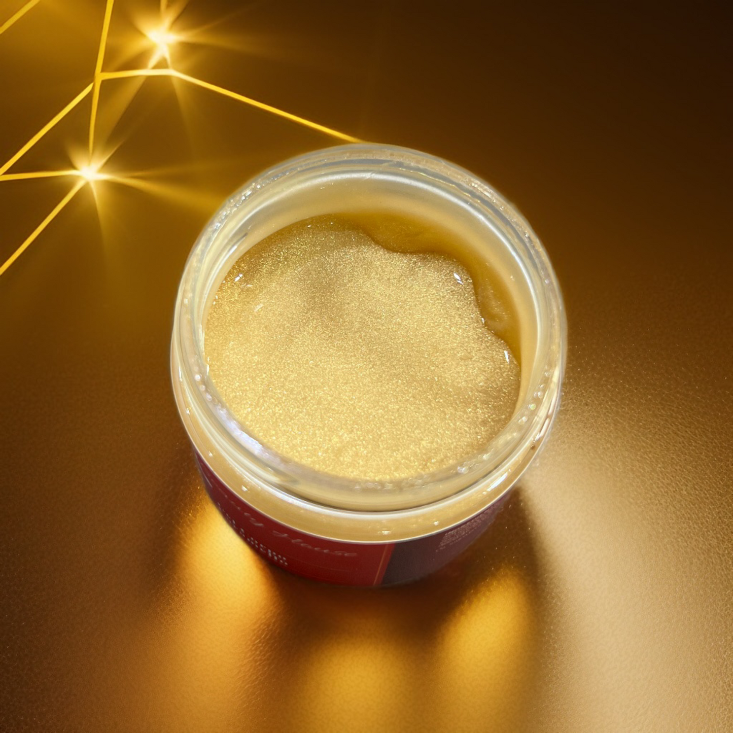 Glittering caramel body gel